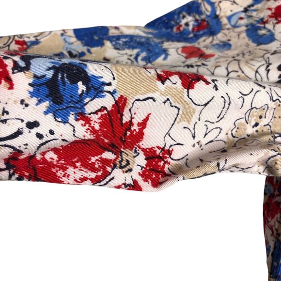 Christopher & Banks Jacket Womens M Petite Floral Art To Wear Abstract Pockets - Picture 10 of 16